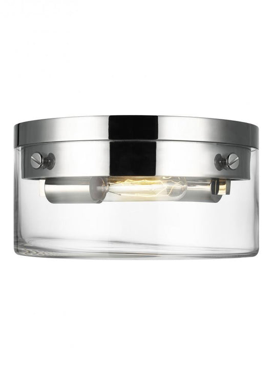 Visual Comfort Studio Garrett 11-in Medium Flush Mount Polished Nickel
