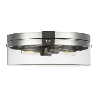 Visual Comfort Studio Garrett 2 Light Large Flush Mount Polished Nickel