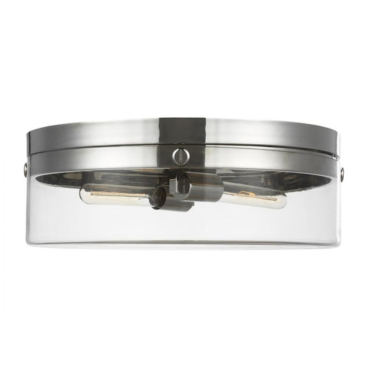 Visual Comfort Studio Garrett 2 Light Large Flush Mount Polished Nickel
