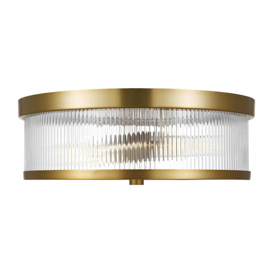Visual Comfort Studio Garrett 14-in Medium Flush Mount Burnished Brass