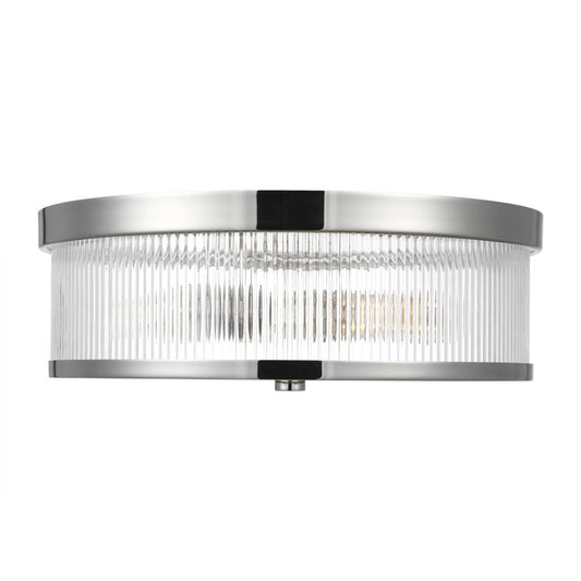Visual Comfort Studio Garrett 14-in Medium Flush Mount Polished Nickel