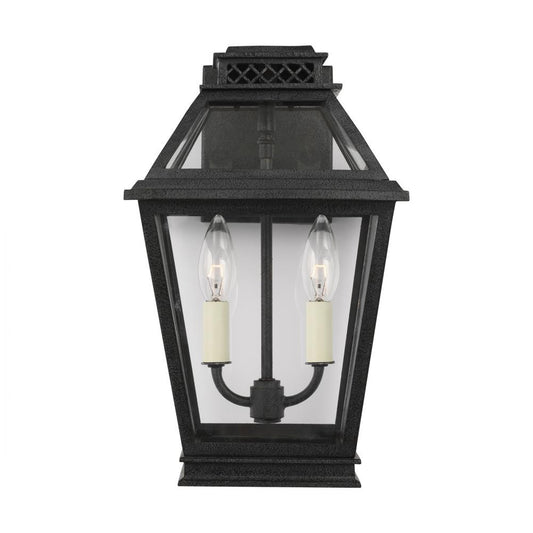 Visual Comfort Studio Falmouth 2 Light Small Outdoor Wall Lantern Dark Weathered Zinc