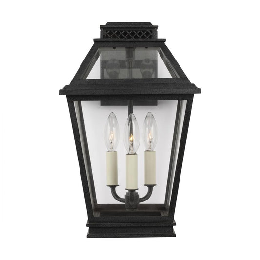 Visual Comfort Studio Falmouth 3 Light Medium Outdoor Wall Lantern Dark Weathered Zinc