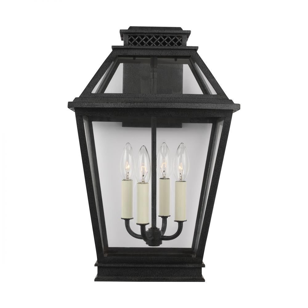 Visual Comfort Studio Falmouth 4 Light Large Outdoor Wall Lantern Dark Weathered Zinc