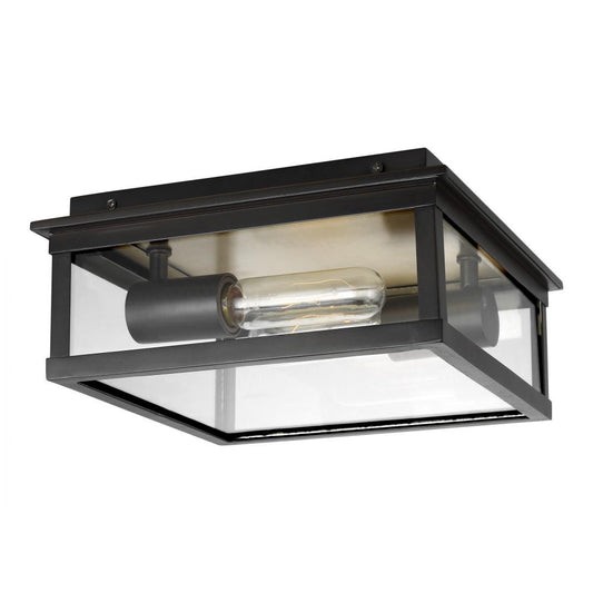 Visual Comfort Studio Freeport 2 Light Medium Outdoor Flush Mount Heritage Copper