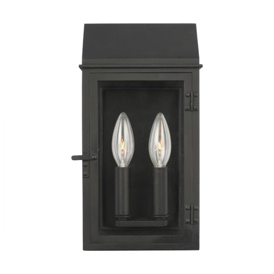 Visual Comfort Studio Hingham 2 Light Small Outdoor Wall Lantern Textured Black