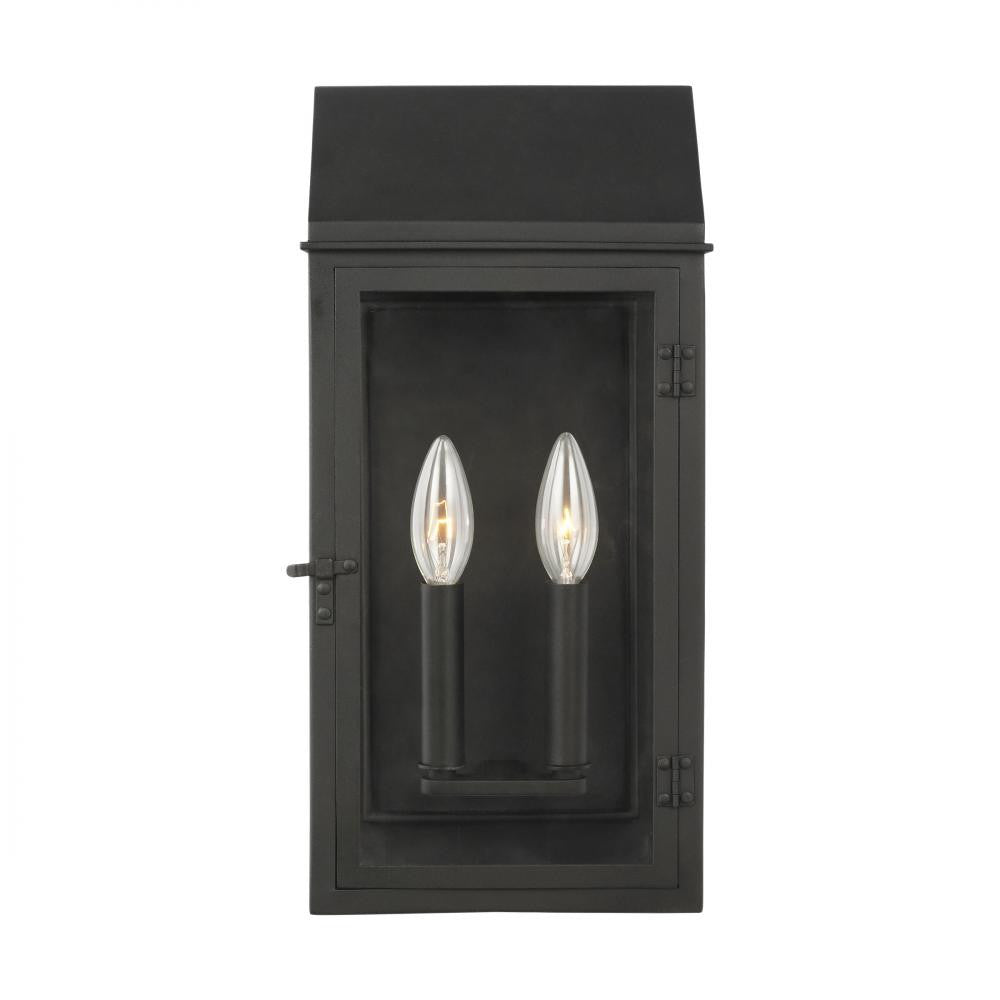 Visual Comfort Studio Hingham 2 Light Medium Outdoor Wall Lantern Textured Black