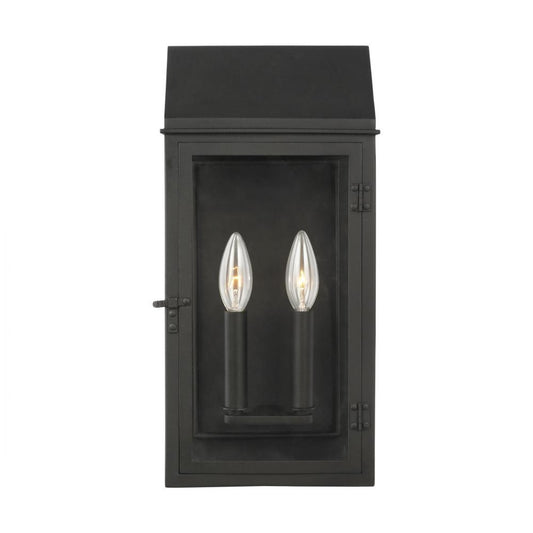 Visual Comfort Studio Hingham 2 Light Medium Outdoor Wall Lantern Textured Black
