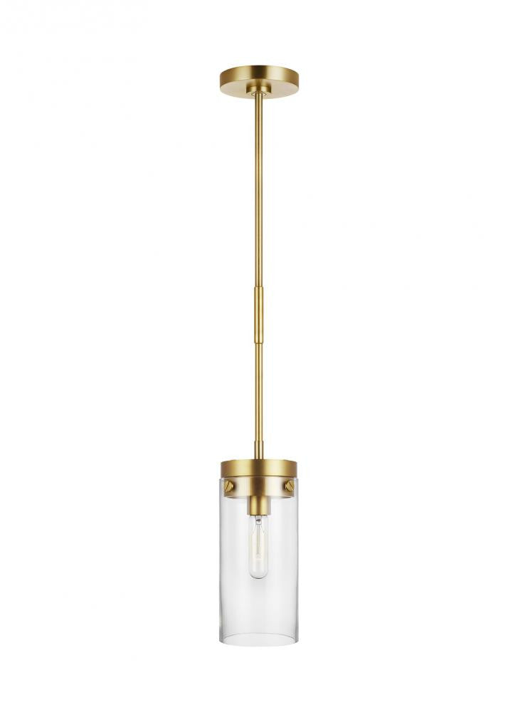 Visual Comfort Studio Garrett Medium Cylinder Pendant Burnished Brass
