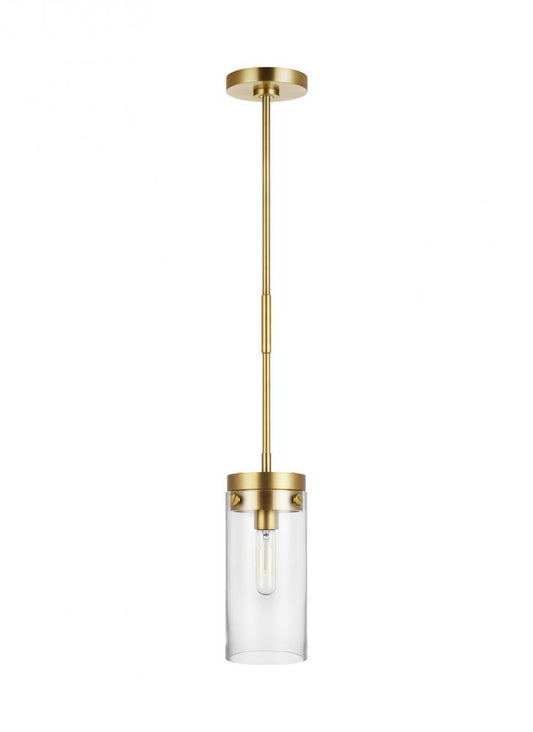 Visual Comfort Studio Garrett Medium Cylinder Pendant Burnished Brass