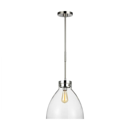 Visual Comfort Studio Garrett Wide Pendant Polished Nickel