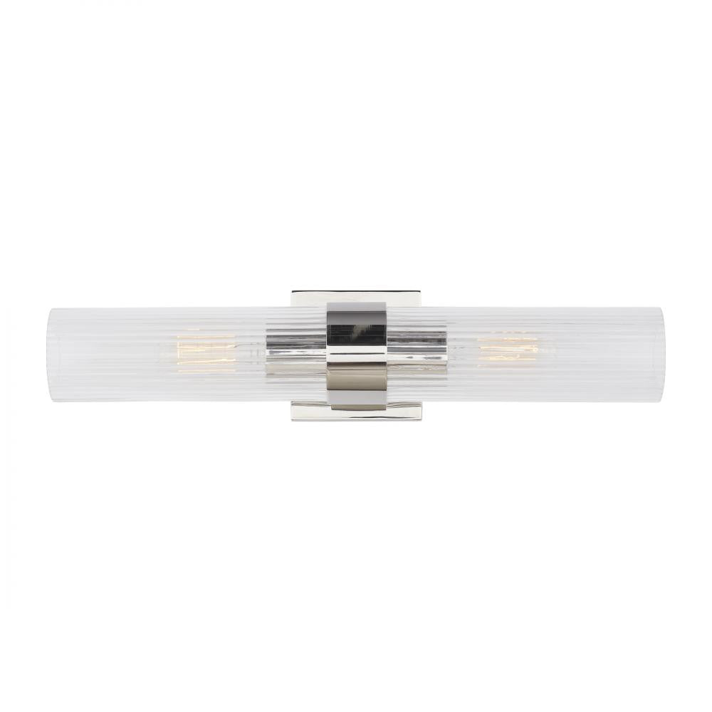 Visual Comfort Studio Geneva 2 Light Linear Wall Sconce Polished Nickel