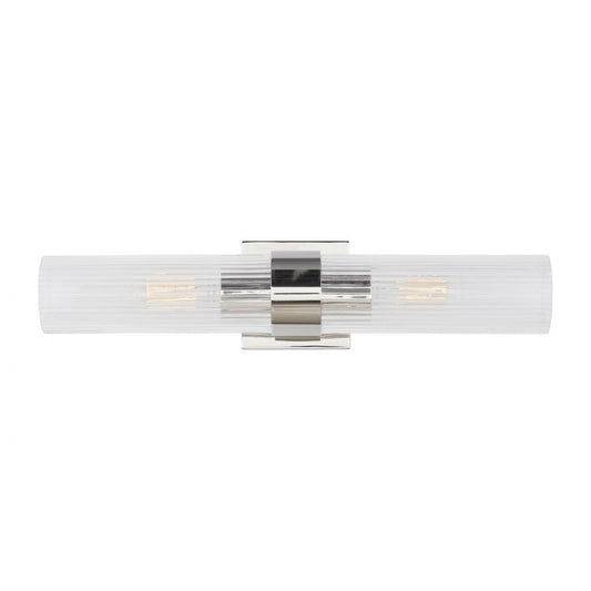 Visual Comfort Studio Geneva 2 Light Linear Wall Sconce Polished Nickel