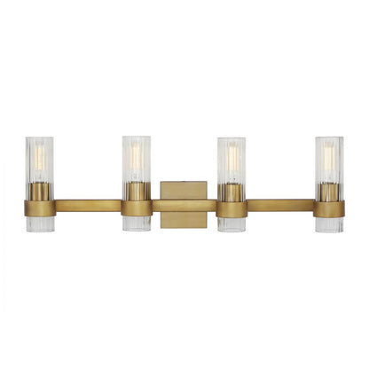 Visual Comfort Studio Geneva 4 Light Vanity Light Burnished Brass