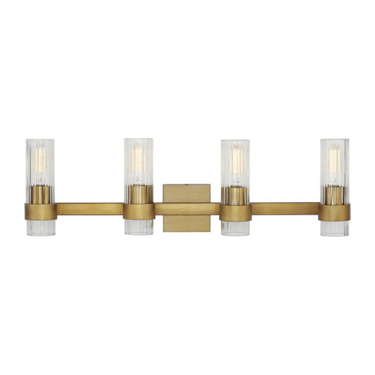 Visual Comfort Studio Geneva 4 Light Vanity Light Burnished Brass
