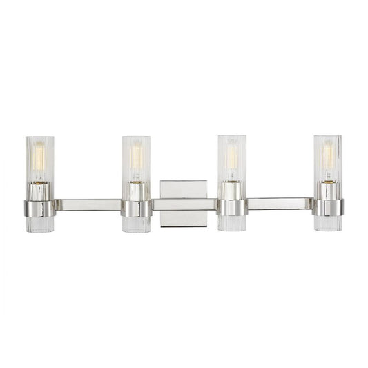 Visual Comfort Studio Geneva 4 Light Vanity Light Polished Nickel