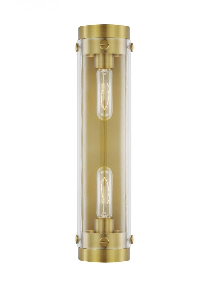 Visual Comfort Studio Garrett 2 Light Medium Vanity Light Burnished Brass
