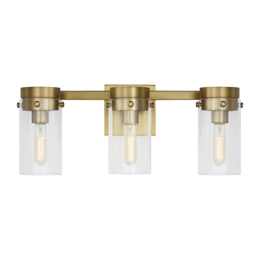 Visual Comfort Studio Garrett 3 Light Vanity Light Burnished Brass