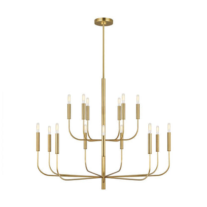 Visual Comfort Studio Brianna 15 Light Large Two-Tier Chandelier Burnished Brass