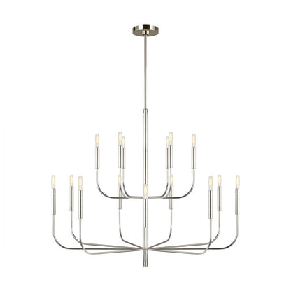 Visual Comfort Studio Brianna 15 Light Large Two-Tier Chandelier Polished Nickel