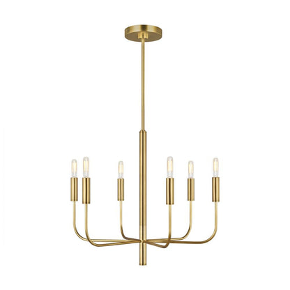 Visual Comfort Studio Brianna 6 Light Small Chandelier Burnished Brass