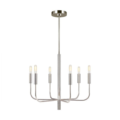 Visual Comfort Studio Brianna 6 Light Small Chandelier Polished Nickel