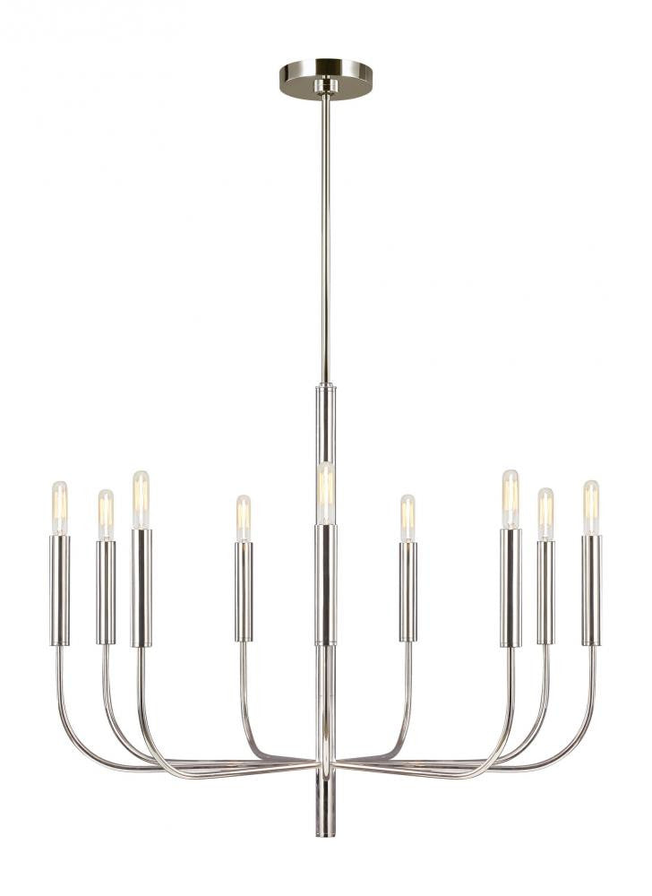 Visual Comfort Studio Brianna 9 Light Medium Chandelier Polished Nickel