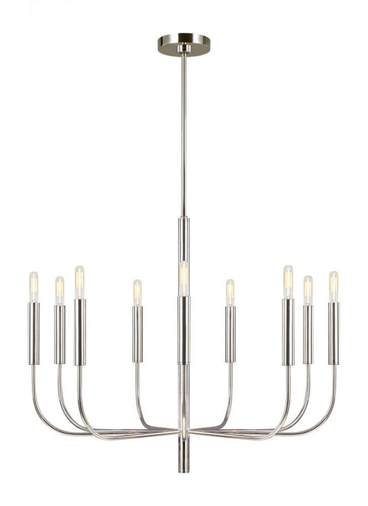 Visual Comfort Studio Brianna 9 Light Medium Chandelier Polished Nickel