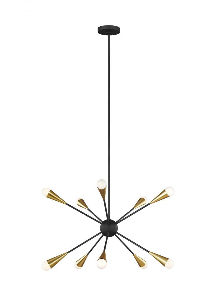 Visual Comfort Studio Jax 10 Light Medium Chandelier Midnight Black