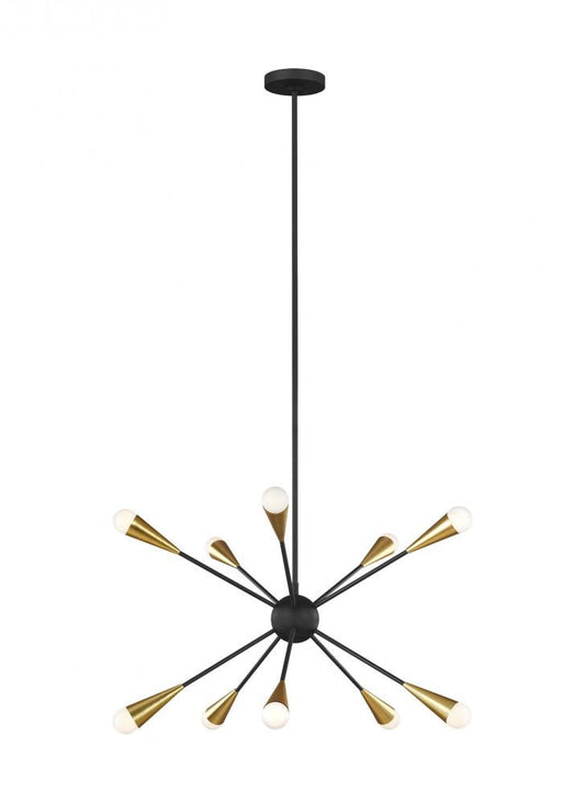 Visual Comfort Studio Jax 10 Light Medium Chandelier Midnight Black