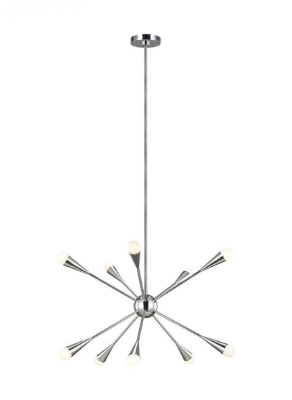 Visual Comfort Studio Jax 10 Light Medium Chandelier Polished Nickel