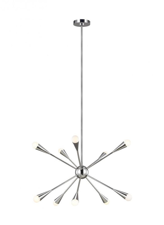 Visual Comfort Studio Jax 10 Light Medium Chandelier Polished Nickel