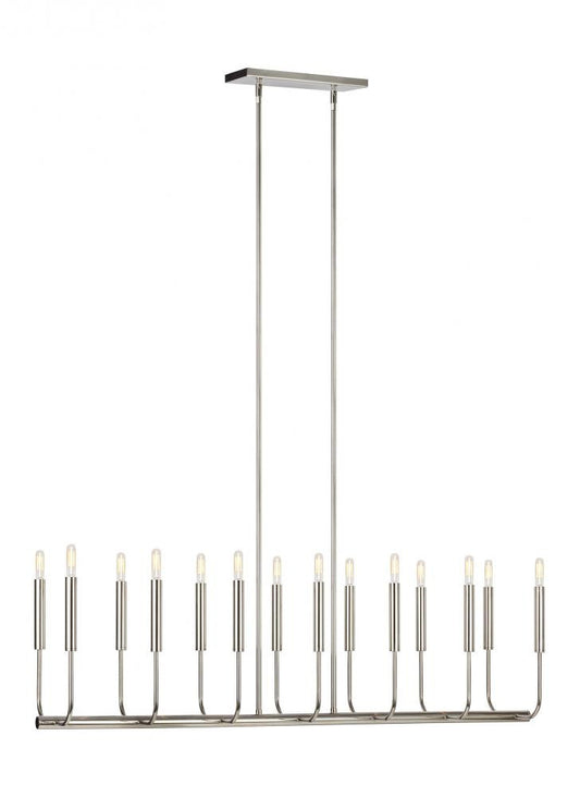 Visual Comfort Studio Brianna 14 Light Linear Chandelier Aged Iron