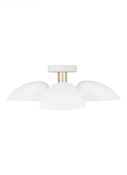 Visual Comfort Studio Jane 3 Light Semi-Flush Mount Matte White
