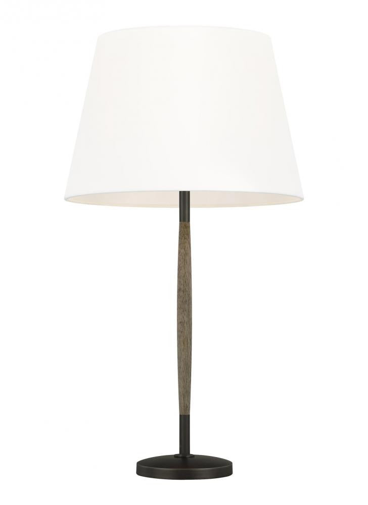 Visual Comfort Studio Ferrelli LED Table Lamp Weathered Oak Wood