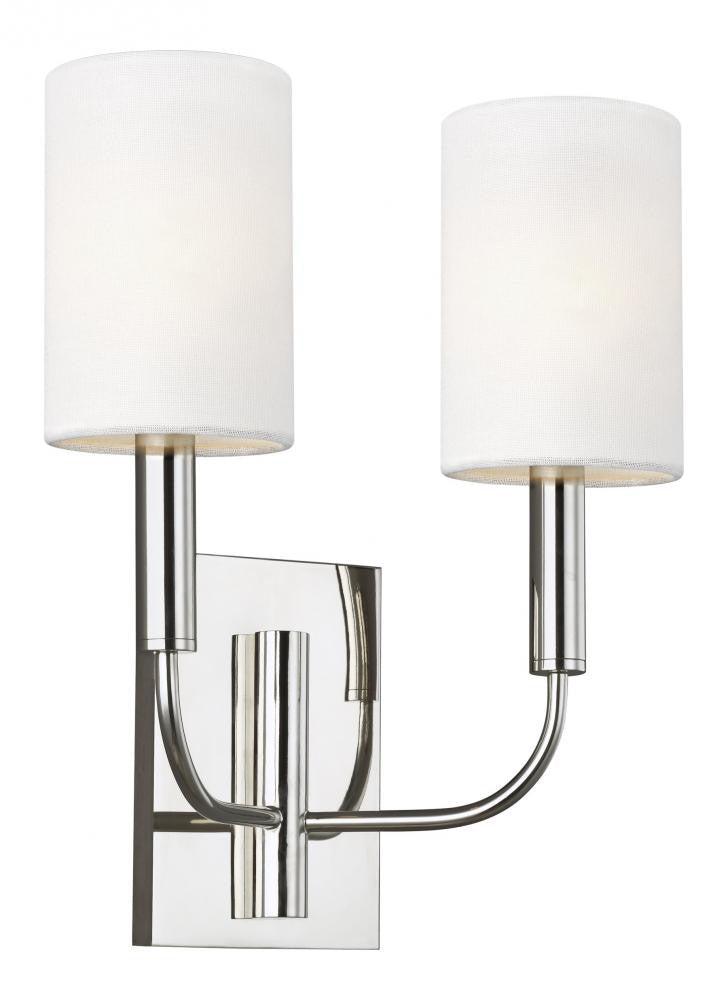 Visual Comfort Studio Brianna Double Wall Sconce Polished Nickel
