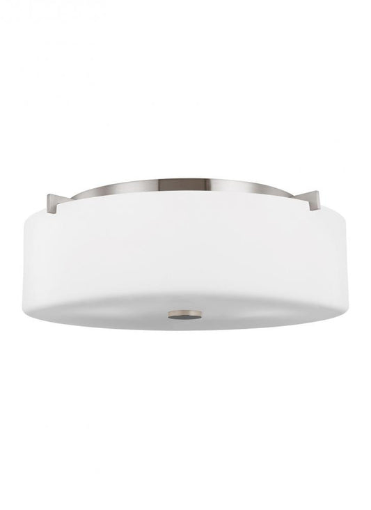 Generation Lighting Sunset Drive Large Three Light Flush Mount Brushed Steel