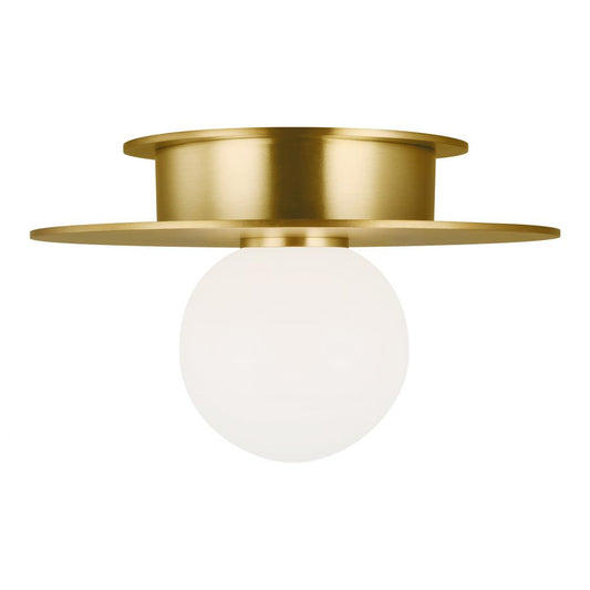 Visual Comfort Studio Nodes Small Flush Mount Burnished Brass