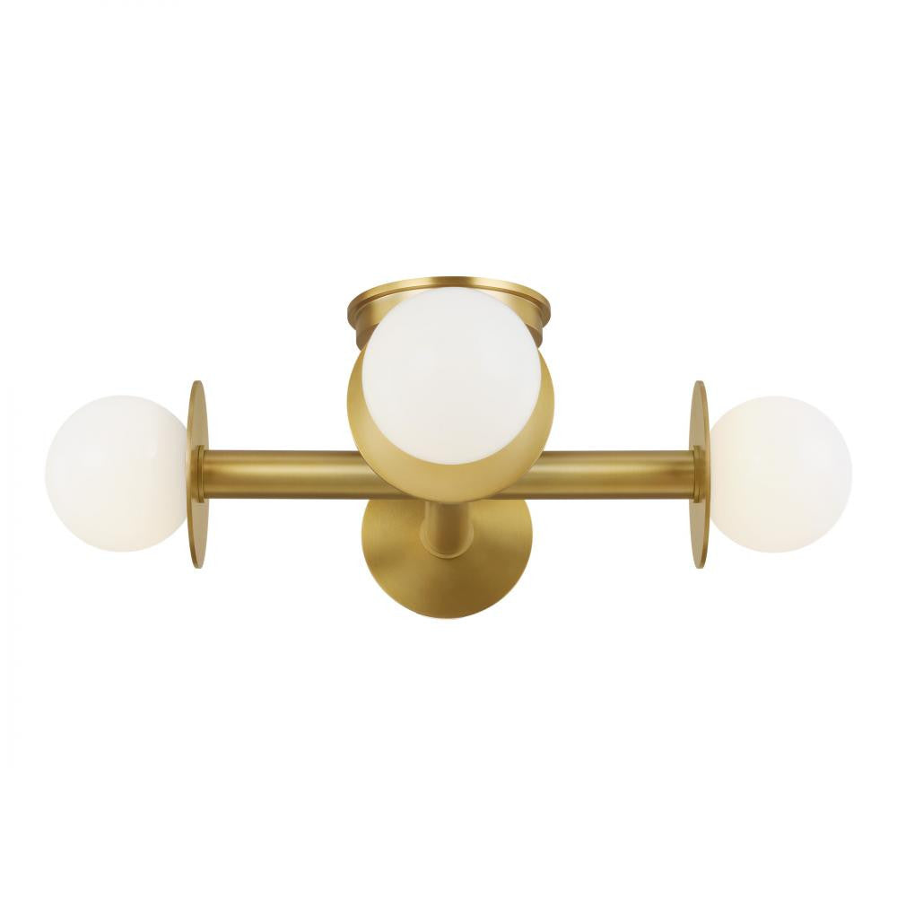 Visual Comfort Studio Nodes 4 Light Semi-Flush Mount Burnished Brass