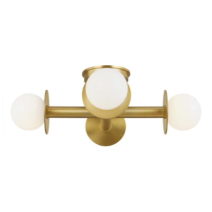 Visual Comfort Studio Nodes 4 Light Semi-Flush Mount Burnished Brass