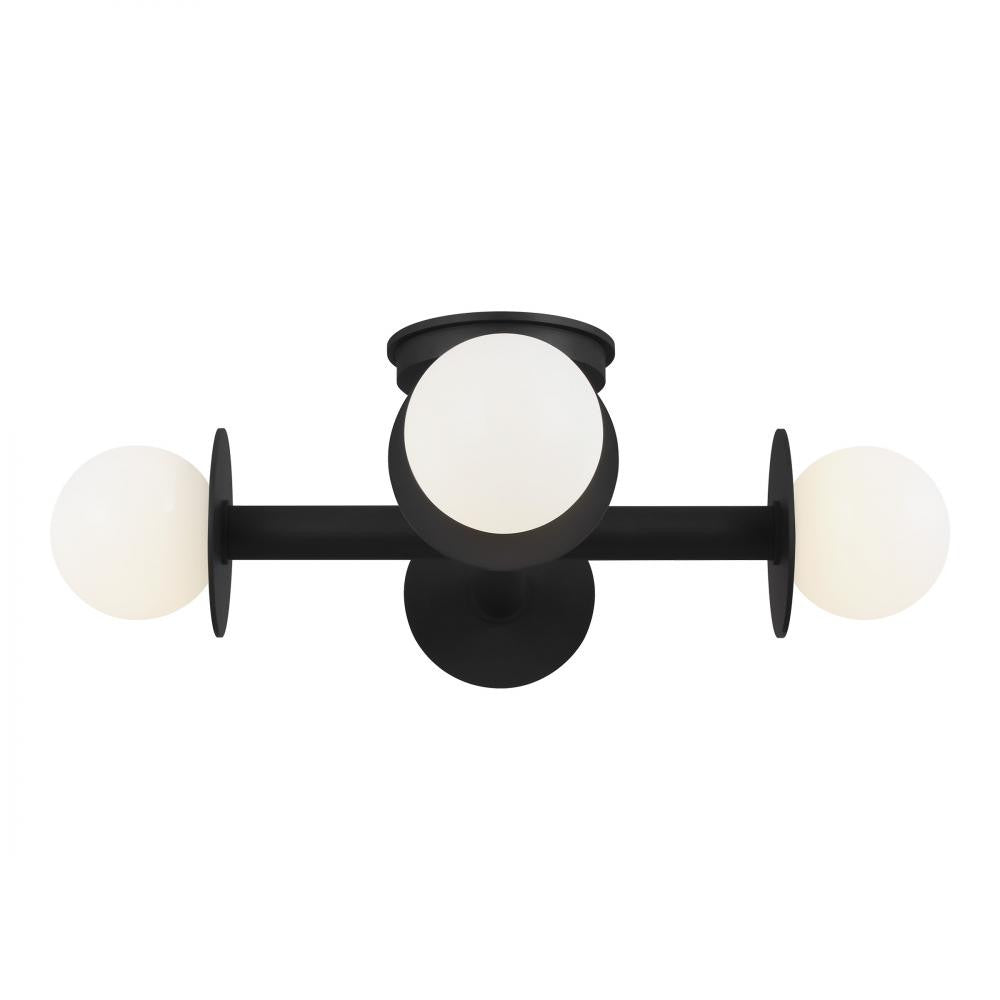 Visual Comfort Studio Nodes 4 Light Semi-Flush Mount Midnight Black