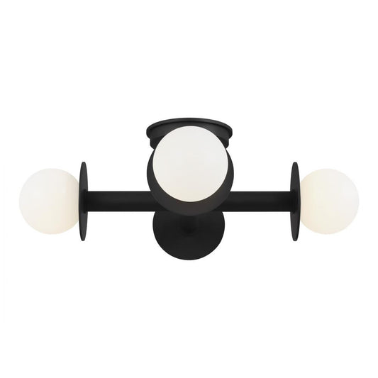 Visual Comfort Studio Nodes 4 Light Semi-Flush Mount Midnight Black