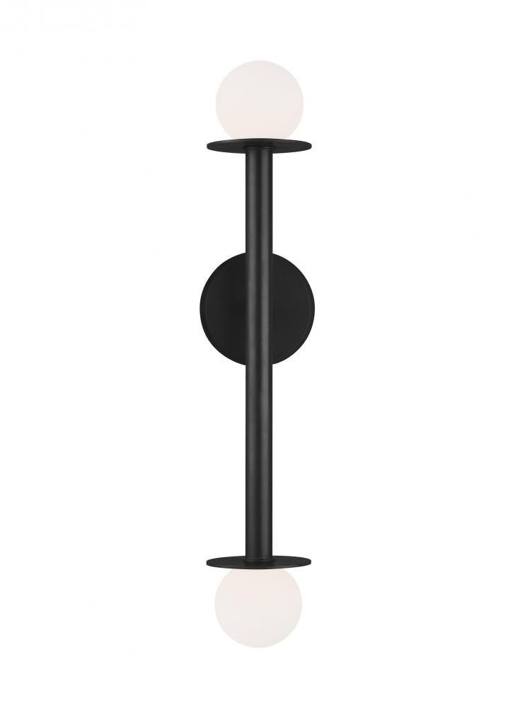 Visual Comfort Studio Nodes Double Wall Sconce Midnight Black
