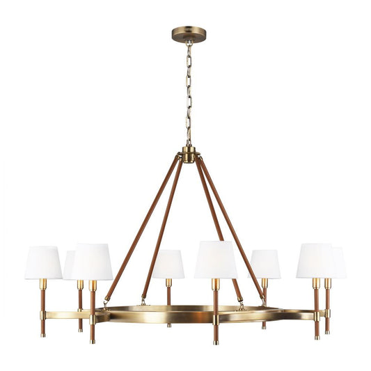 Visual Comfort Studio Katie 8 Light Large Chandelier Time Worn Brass