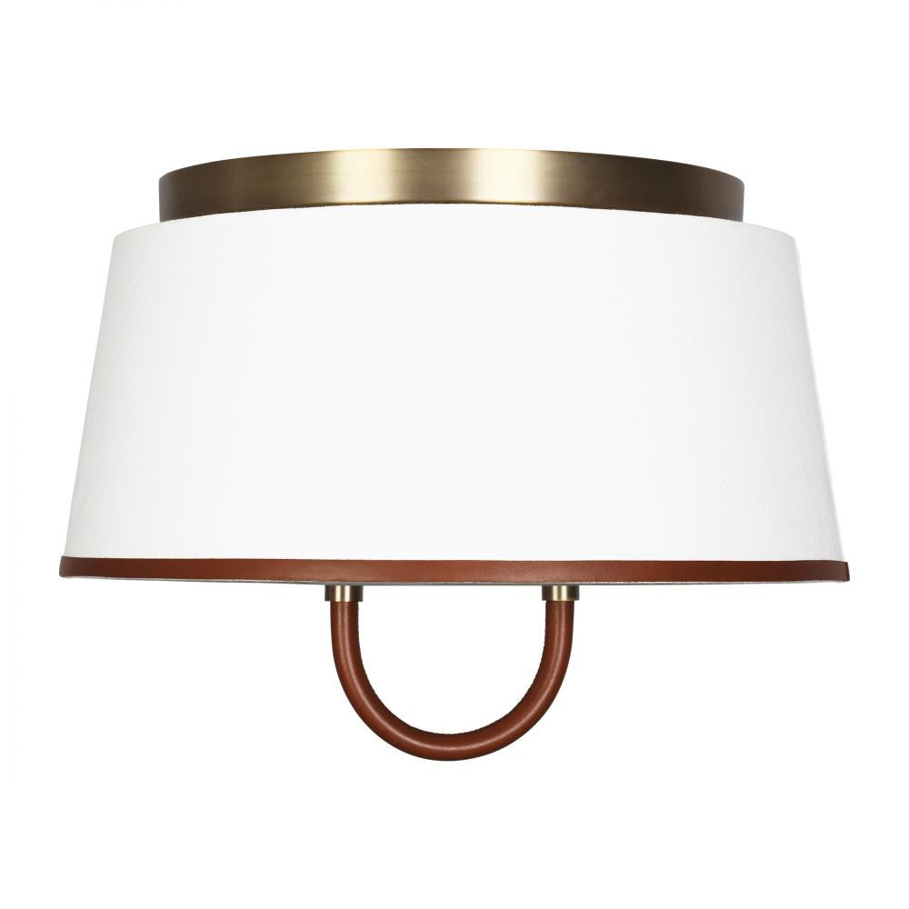Visual Comfort Studio Katie 2 Light Medium Flush Mount Time Worn Brass