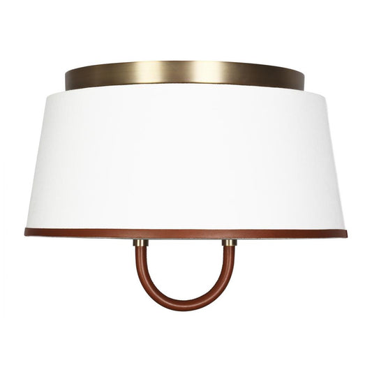 Visual Comfort Studio Katie 2 Light Medium Flush Mount Time Worn Brass