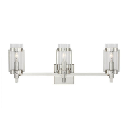Visual Comfort Studio Flynn 3 Light Vanity Light Polished Nickel