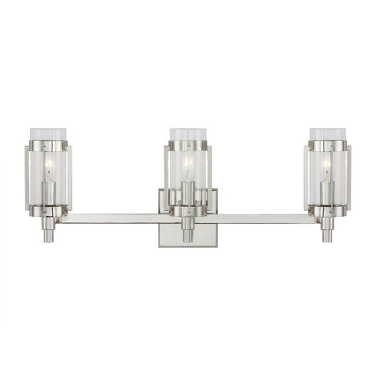 Visual Comfort Studio Flynn 3 Light Vanity Light Polished Nickel