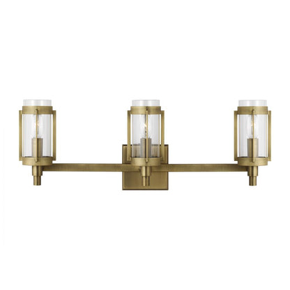 Visual Comfort Studio Flynn 3 Light Vanity Light Time Worn Brass