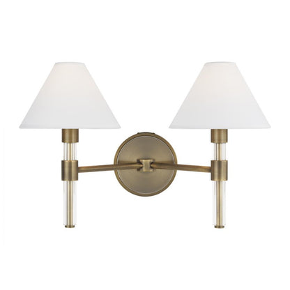 Visual Comfort Studio Robert 2 Light Vanity Light Time Worn Brass
